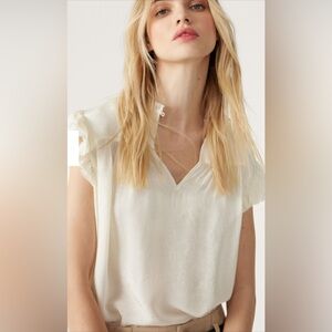 ba&sh Solstice Frilly Shoulder Top